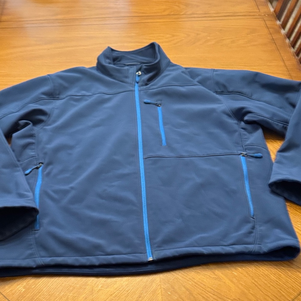 Kirkland Signature Men's Blue Soft Shell Fleece Lined Performance Jacket XXL EUC